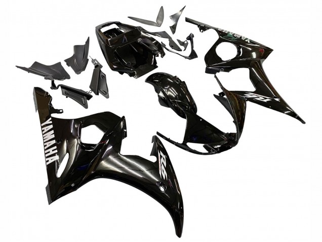 2006-2009 Glossy Black White Decals Yamaha YZF R6S Motorcycle Fairings UK Stores