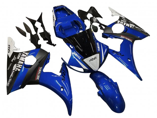 2006-2009 Blue White Glossy Black Yamalube Yamaha YZF R6S Motorcycle Fairings UK Stores