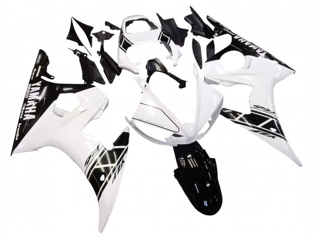 2003-2004 White Glossy Black Yamaha YZF R6 Motorcycle Fairing UK Stores