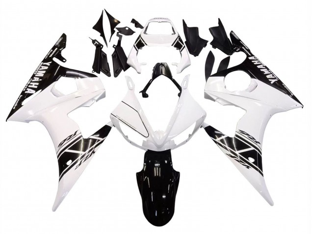2006-2009 White Glossy Black Yamaha YZF R6S Motorcycle Fairings UK Stores