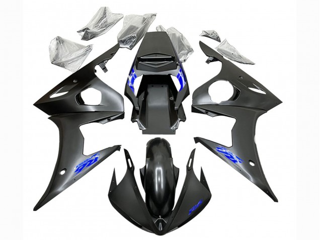 2006-2009 Matte Black Blue Yamaha YZF R6S Motorcycle Fairings UK Stores