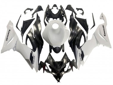 2019-2022 White Black Carbon Fiber Kawasaki ZX6R Motorcycle Fairings UK Stores