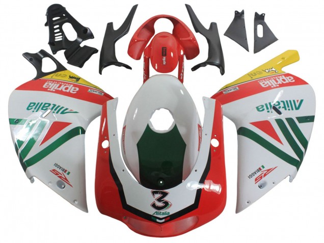 2000-2005 White Yellow Green Black Alitalia 3 Aprilia RS125 Motorcycle Fairings UK Stores