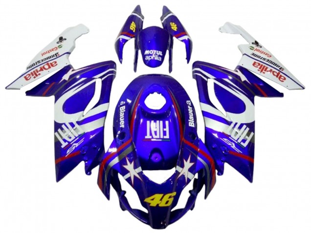 2006-2011 White Blue Fiat 46 Aprilia RS125 Motorcycle Fairings UK Stores