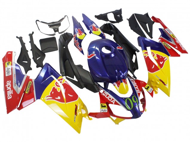 2006-2011 Yellow Dark Blue Red Bull Aprilia RS125 Motorcycle Fairings UK Stores