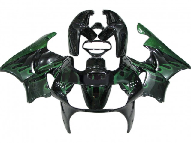1998-1999 Glossy Black Green Flame Honda CBR900RR 919 Motorcycle Fairings UK Stores