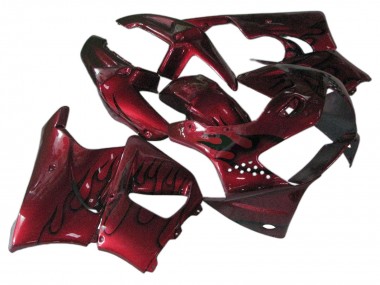 1998-1999 Dark Red with Black Flame Honda CBR900RR 919 Motorcycle Fairings UK Stores