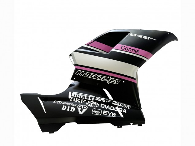 2007-2014 White Pink Glossy Black Connie Ducati 848 Motorcycle Fairings UK Stores