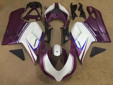 2007-2014 White Blue Purple Corse Ducati 848 Motorcycle Fairings UK Stores