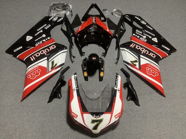 2007-2014 White Red Glossy Black Ducati 848/1098/1198 Motorcycle Fairing Kits UK Stores