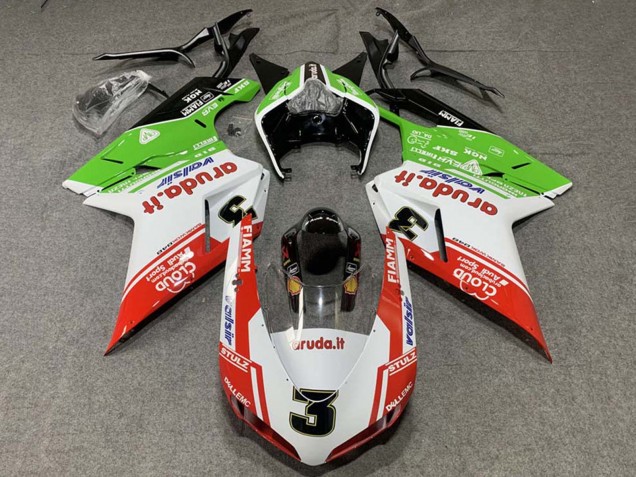 2007-2014 White Red Green Valsir 3 Ducati 848/1098/1198 Motorcycle Fairings UK Stores