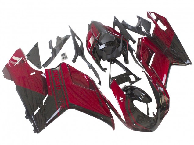 2007-2014 Red Glossy Black Ducati 848 Motorcycle Fairing UK Stores