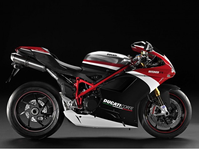2007-2014 White Red Glossy Black Ducati 848/1098/1198 Motorcycle Fairings UK Stores