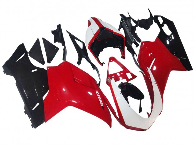 2007-2014 White Red Glossy Black Ducati 1098 Motorcycle Fairings UK Stores