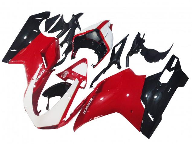 2007-2014 White Red Glossy Black Ducati 1098 Motorcycle Fairings UK Stores