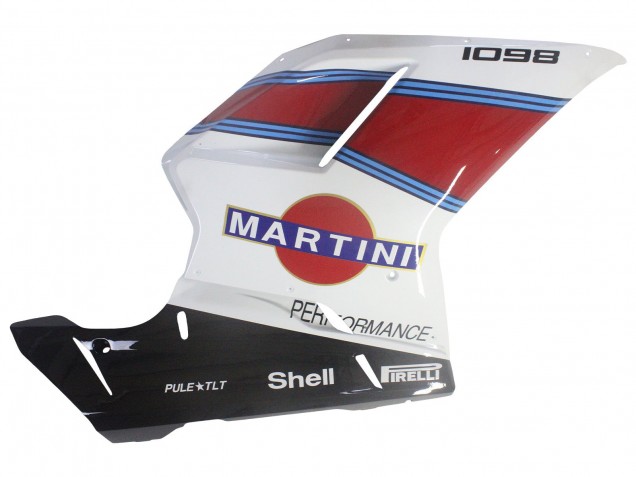 2007-2014 White Red Blue Glossy Black Martini Ducati 1098 Motorcycle Fairings UK Stores