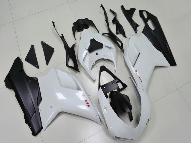2007-2014 White Matte Black Ducati 848 Motorcycle Fairings UK Stores