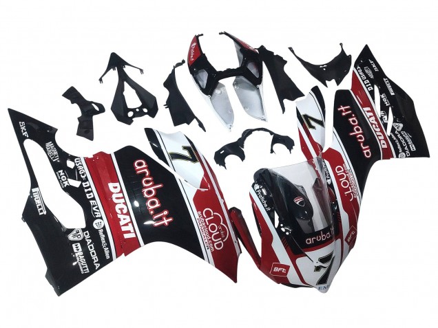 2011-2014 White Red Glossy Black Aruba.it 7 Ducati Panigale 899/1199 Motorcycle Fairings UK Stores