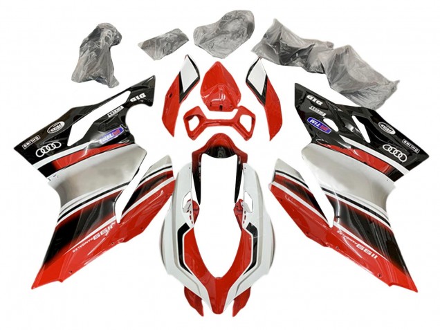 2011-2014 Silver Red Glossy Black Ducati 1199 Motorcycle Fairings UK Stores