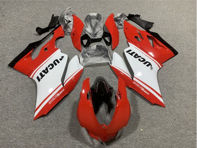 2011-2014 Red White Glossy Black Ducati 1199 Motorcycle Fairings UK Stores