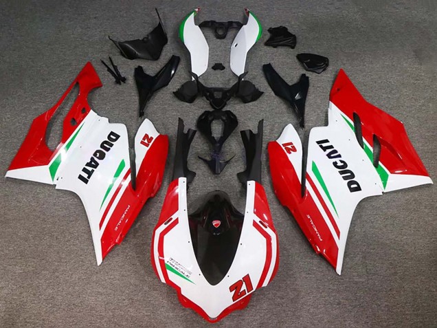 2015-2020 White Red Green Glossy Black 21 Ducati 959/1299 Motorcycle Fairings UK Stores