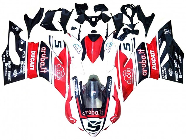 2015-2020 White Red Glossy Black Aruba 5 Ducati 959/1299 Motorcycle Fairings UK Stores