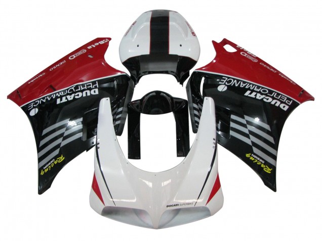 1993-2005 White Red Glossy Black Racing Performance Ducati 748/916/996/998 Motorcycle Fairings UK Stores