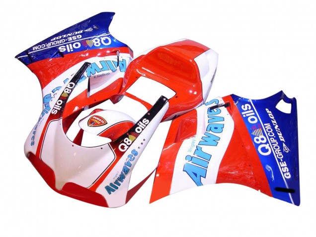 1993-2005 White Red Blue Air Waves Ducati 748/916/996/998 Motorcycle Fairings UK Stores