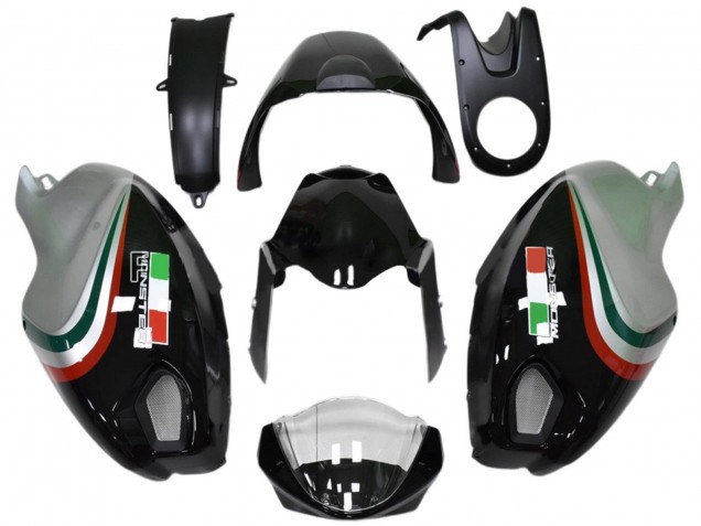 2008-2012 Glossy Black Silver Red Green Ducati Monster 696 796 1100 1100S Motorcycle Fairings UK Stores