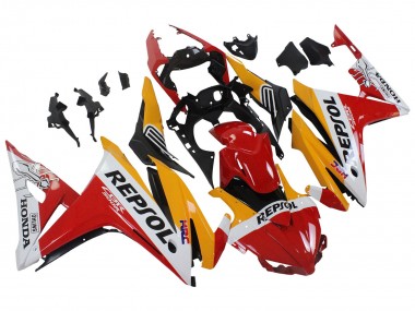 2016-2018 Yellow White Red Repsol HRC Honda CBR500R Motorcycle Fairings UK Stores