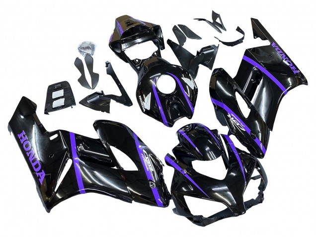 2004-2005 Glossy Black Purple Stripe Honda CBR1000RR Motorcycle Fairings UK Stores
