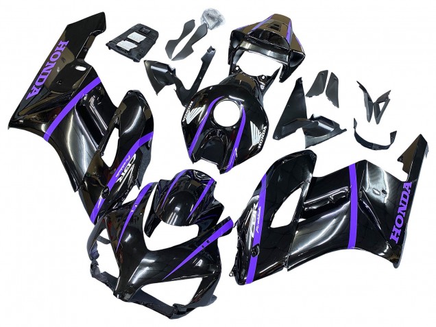 2004-2005 Glossy Black Purple Stripe Honda CBR1000RR Motorcycle Fairings UK Stores