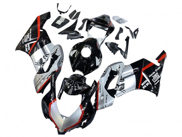 2004-2005 Silver Glossy Black Red Stripe Honda CBR1000RR Motorcycle Fairings UK Stores