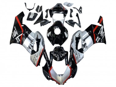 2004-2005 Silver Glossy Black Red Stripe Honda CBR1000RR Motorcycle Fairings UK Stores