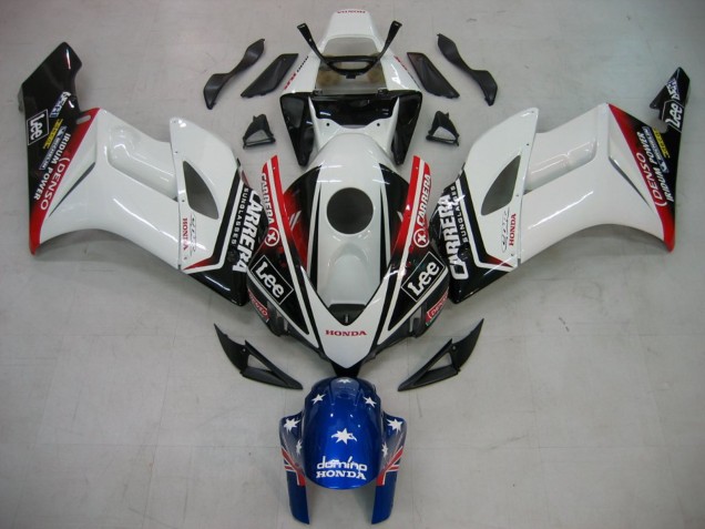 2004-2005 White Blue Red Glossy Black Star Carrera Lee Honda CBR1000RR Motorcycle Fairings UK Stores