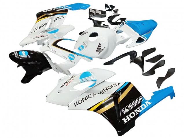 2004-2005 White Light Blue Yellow Black Konica Minolta Honda CBR1000RR Motorcycle Fairings UK Stores