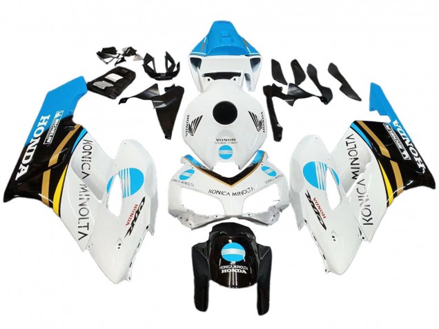 2004-2005 White Light Blue Yellow Black Konica Minolta Honda CBR1000RR Motorcycle Fairings UK Stores