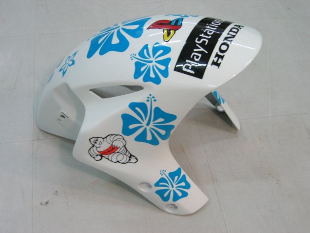 2004-2005 White Blue Snow Nastro Azzurro 46 Honda CBR1000RR Motorcycle Fairings UK Stores