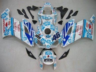 2004-2005 White Blue Snow Nastro Azzurro 46 Honda CBR1000RR Motorcycle Fairings UK Stores
