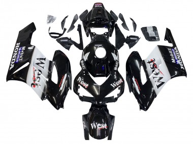 2004-2005 Glossy Black White West Honda CBR1000RR Motorcycle Fairings UK Stores