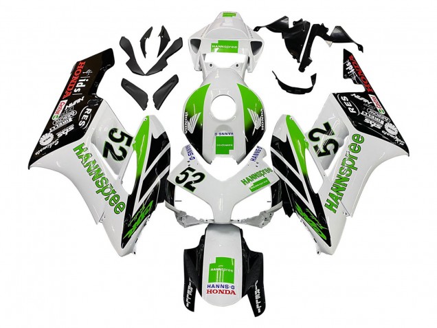 2004-2005 White Green Glossy Black Hannspree 52 Honda CBR1000RR Motorcycle Fairings UK Stores