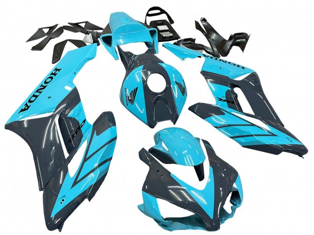 2004-2005 Light Blue Glossy Black Honda CBR1000RR Motorcycle Fairings UK Stores