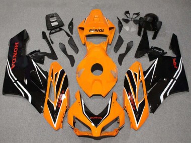 2004-2005 Orange White Glossy Black Stripe Honda CBR1000RR Motorcycle Fairings UK Stores