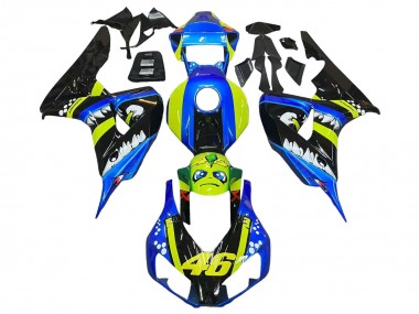 2006-2007 Blue Fluorescent Green Glossy Black Shark 46 Honda CBR1000RR Motorcycle Fairings UK Stores