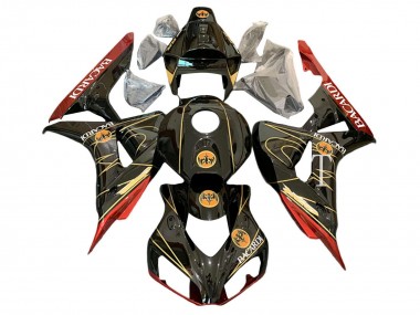 2006-2007 Glossy Black Red Gold BACARDI Honda CBR1000RR Motorcycle Fairings UK Stores