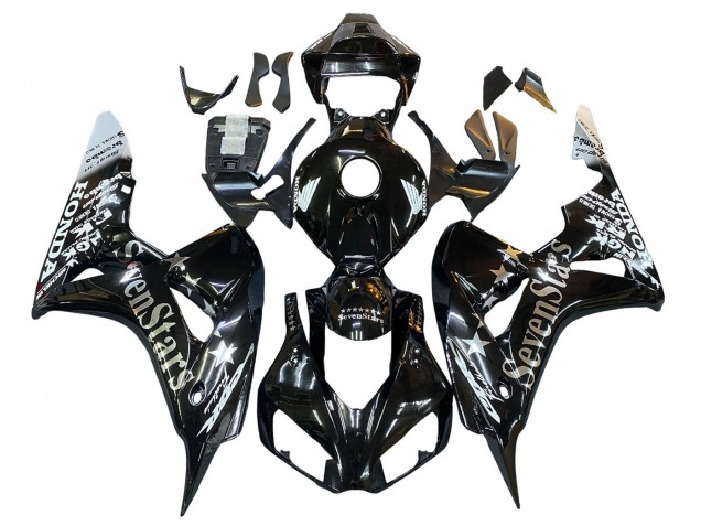 2006-2007 Glossy Black Gold SevenStars Honda CBR1000RR Motorcycle Fairings UK Stores