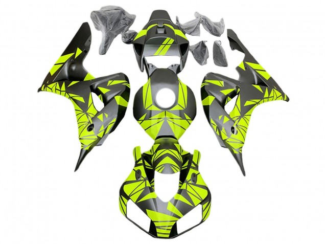 2006-2007 Fluorescent Green Matte Black Honda CBR1000RR Motorcycle Fairings UK Stores