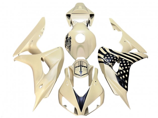 2006-2007 Cream Black Honda CBR1000RR Motorcycle Fairings UK Stores