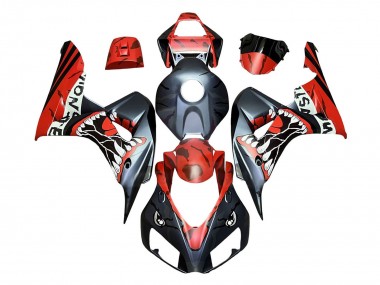 2006-2007 Red Matte Black Monster Shark Honda CBR1000RR Motorcycle Fairings UK Stores