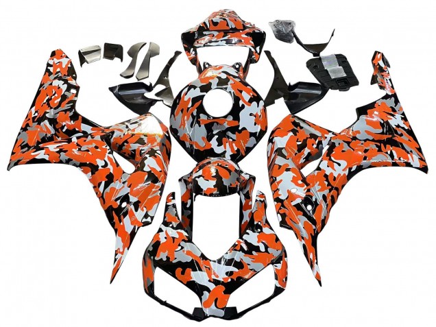 2006-2007 Black Orange Silver Camouflage Honda CBR1000RR Motorcycle Fairings UK Stores